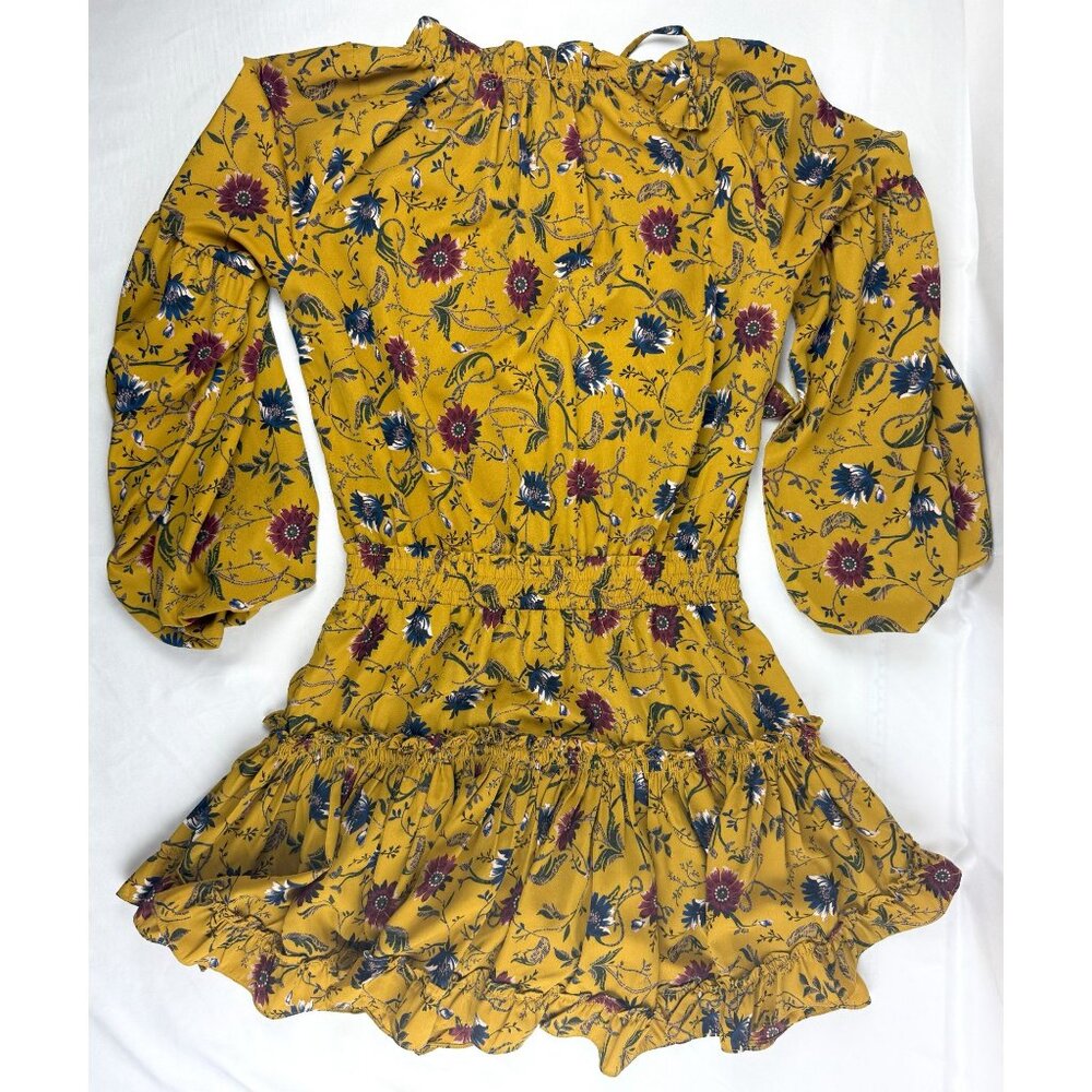 Misa Los Angeles, Lorena Dress Yellow Floral Boho Chic Medium Orig. $329 - Picture 4 of 10